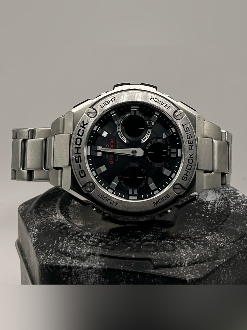 G-Shock G-Steel GSTS110D Men’s Black Dial Silver Digital Quartz 52mm Watch